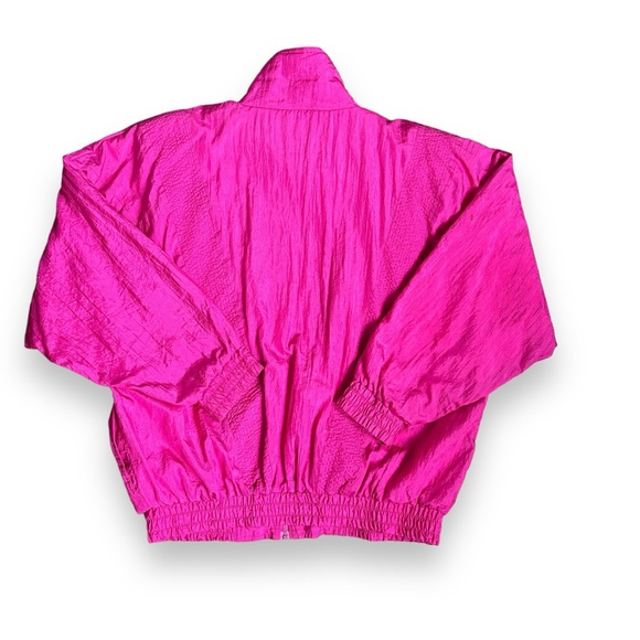 Vintage Hot Pink Nylon Zip-Up Jacket - Size L - Picture 6 of 8